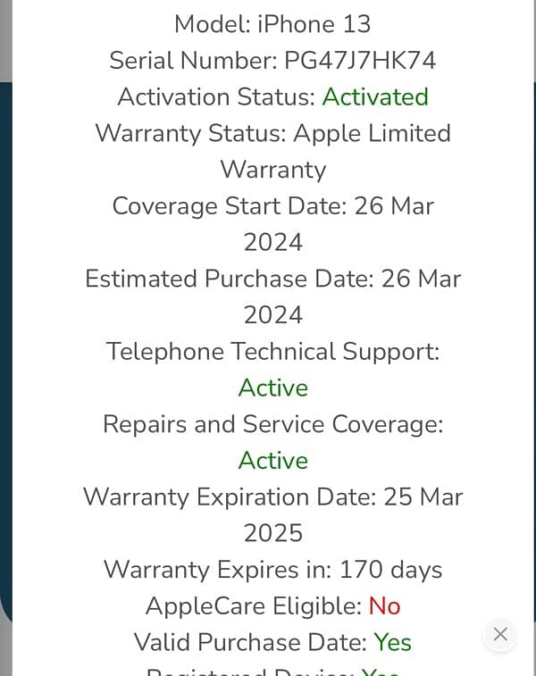 Iphone 13 jv  128gn non pta non active 4month sim wirking 3