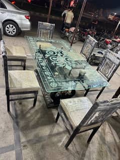 Dining Table / 6 Seater Dining / Glasstop Dining for Sale 0