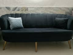 7 seater sofa set. jet black velvet