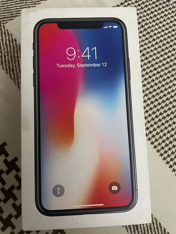 Apple iPhone X 256 GB Black Color with box only 100% sealed phone. 8