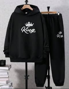 New Arrivals 2 Pcs Men's Fleece Printed Hoodie Tracksuit