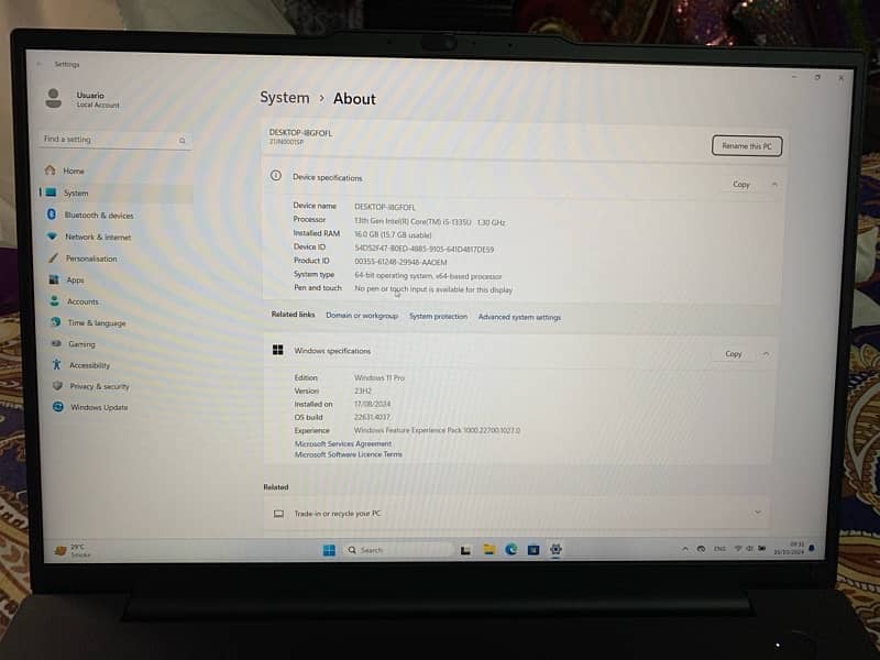 LENOVO THINKPAD CORE I5 E16 13