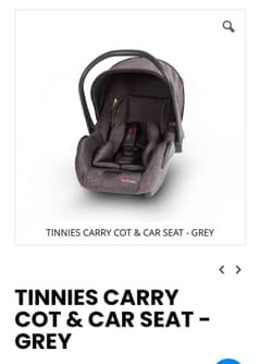 TINNIES CARRY COT & CAR SEAT - GREY  and. Infantes Baby Walker – Green