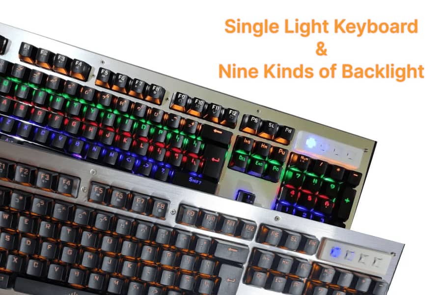 V8 Mechanical Gaming Keyboard Single Light | RGB Black Switch 4