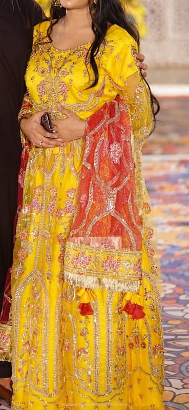 yellow lehnga choli 3 piece with cancan 3