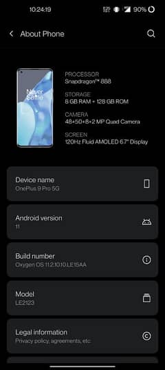 OnePlus 9 pro 5g dual approved minor shade