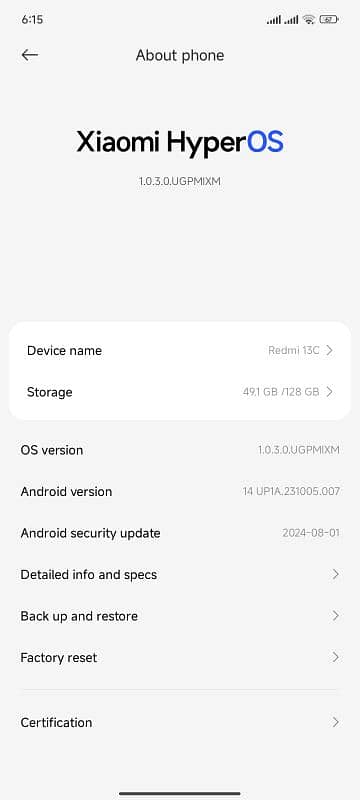 Redmi 13c 10/10 condition with box 1