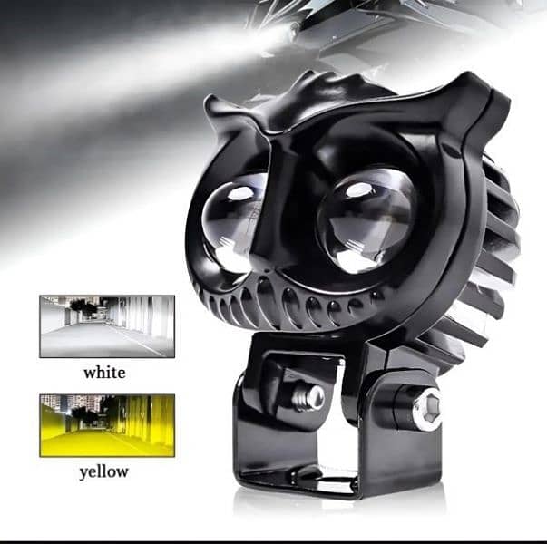 2 pcs Owl shaped Yellow and white high beam light 1