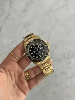 Rolex Watch Submarine Gold Colour With Box