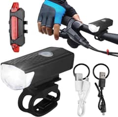 3 Lighting Modes. Chargeable Headlight Tail Light Set For Bike Cycling