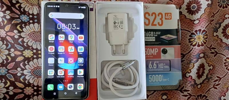 all OK full box 8 + 8GB 256 GB iTel S23 condition rough hair 2