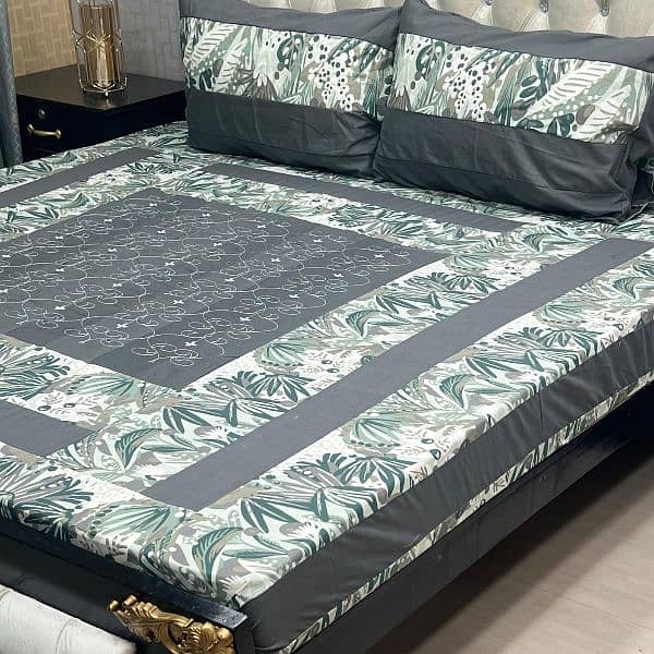 03017186072 call us Embroidered Patch Work King Size BedSheets. 9