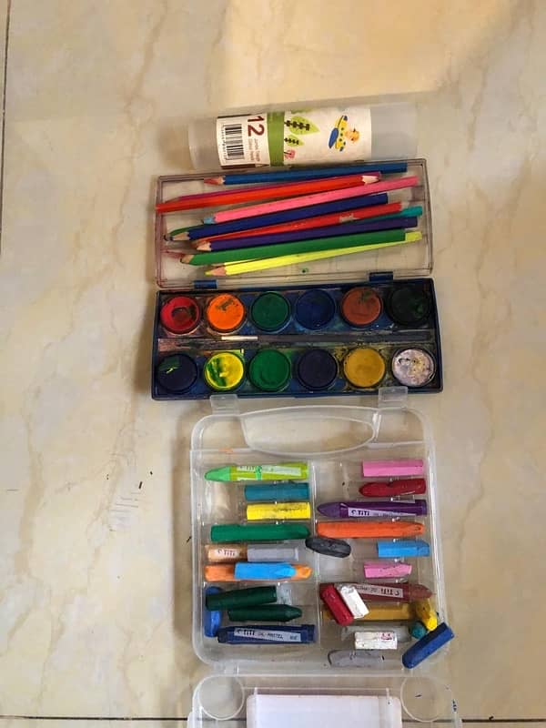 colours  pencils  , paints difrent type etc 1