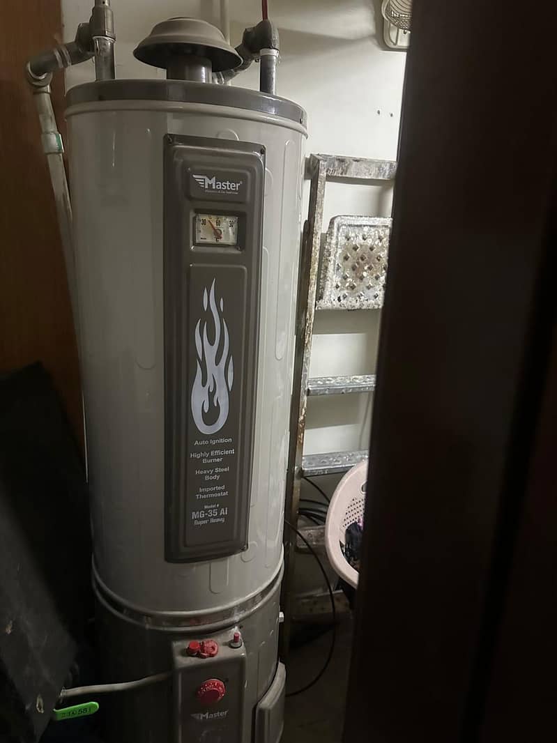 35-Gallon Master Gas Geyser with Auto Ignition For Sale! 1