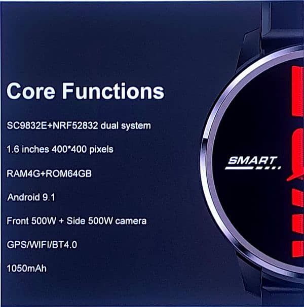 Lemfo Latest SIM Smart Watch,DUAL 5mp Camera 4gb RAM 64gb Rom 4