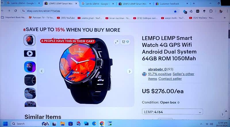 Lemfo Latest SIM Smart Watch,DUAL 5mp Camera 4gb RAM 64gb Rom 8