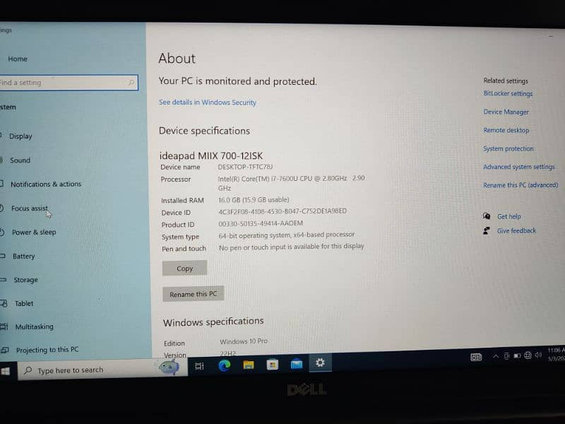 Dell latitude 7480 16GB 256GB SSD 4