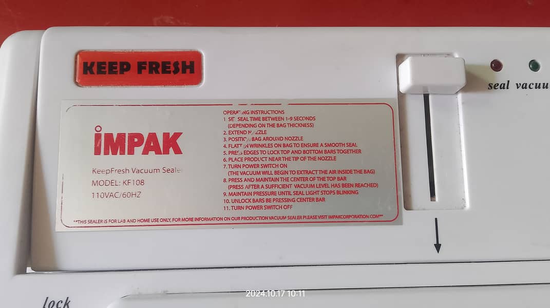 KF108 Vacuum Sealer by IMPAK USA | For Home/LAB & Light Commercial Use 4