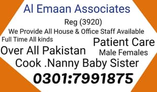 Verifide/ Staff/Maid . Nanny . Baby Care . Patient Care. Couple. Nurse .