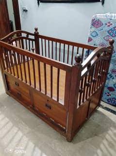 Wooden baby cot with Matress