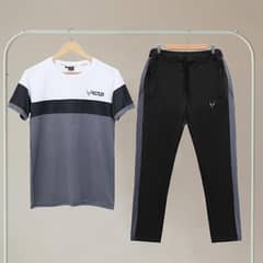 2 pcs Men's Polyester Plain Track Suit