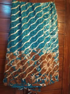 sea green saree with sequence work