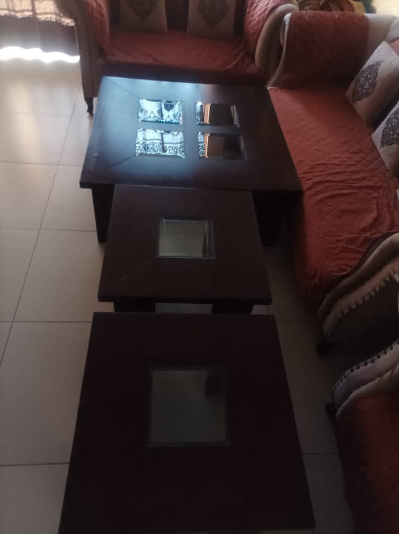 URGENT SALE - Wooden High Class Heavy 3 pcs Centre Table Set 2