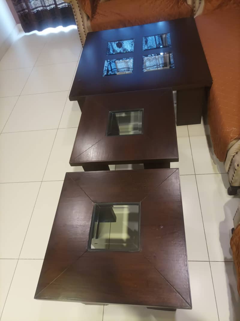 URGENT SALE - Wooden High Class Heavy 3 pcs Centre Table Set 3