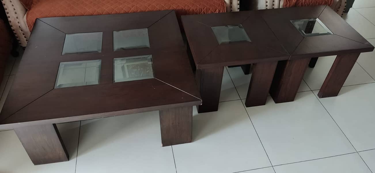 URGENT SALE - Wooden High Class Heavy 3 pcs Centre Table Set 10