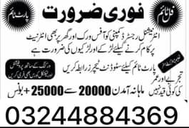 male and female staff required for online work