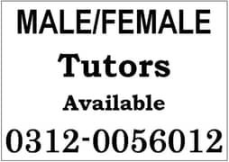 Perfect Tutor For your Kid(We have Male/Female Tutors For PG to O/As