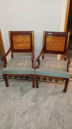 Coffee Chair / Room Chair / Wood Cushioned Chair