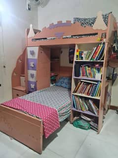 Bunk bed with multiple storage and study table