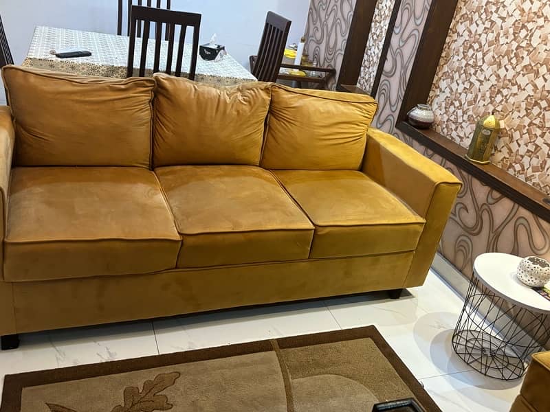 3 seater sofa with ottoman setti in new condition 2