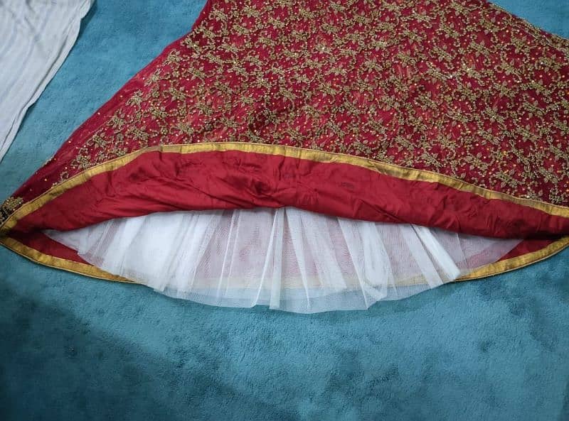 Bridal lehenga with dupatta,shirt,clutch and cancan 6