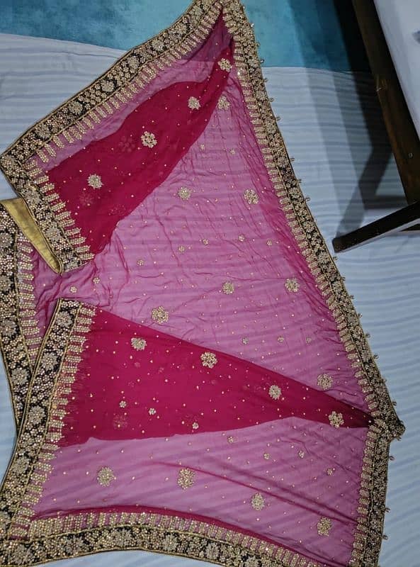 Bridal lehenga with dupatta,shirt,clutch and cancan 10