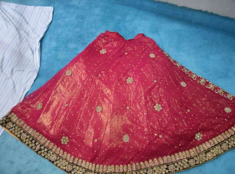 Bridal lehenga with dupatta,shirt,clutch and cancan 17