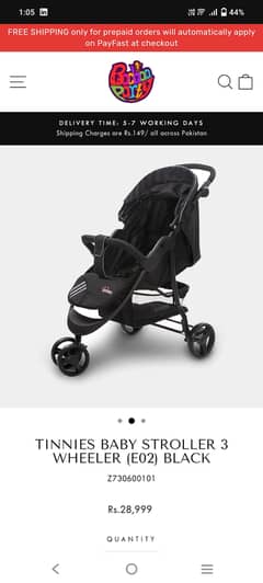 Tinnies Baby Stroller 3 Wheeler