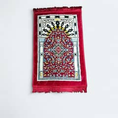 Velvet Prayer Rug | Anti Slip Quilted Janamaz  Printed Jaye Namaz Size