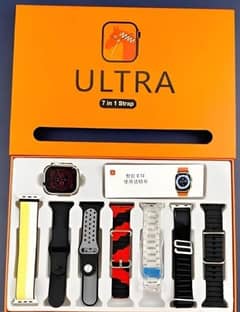 7 in 1 Ultra Smart Watch With 7 Straps And Wireless Charging Bluetooth