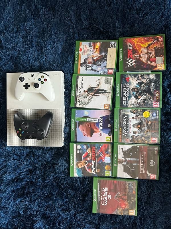 XBOX ONE “S” from Dubai with 2 controllers and 9 games 2