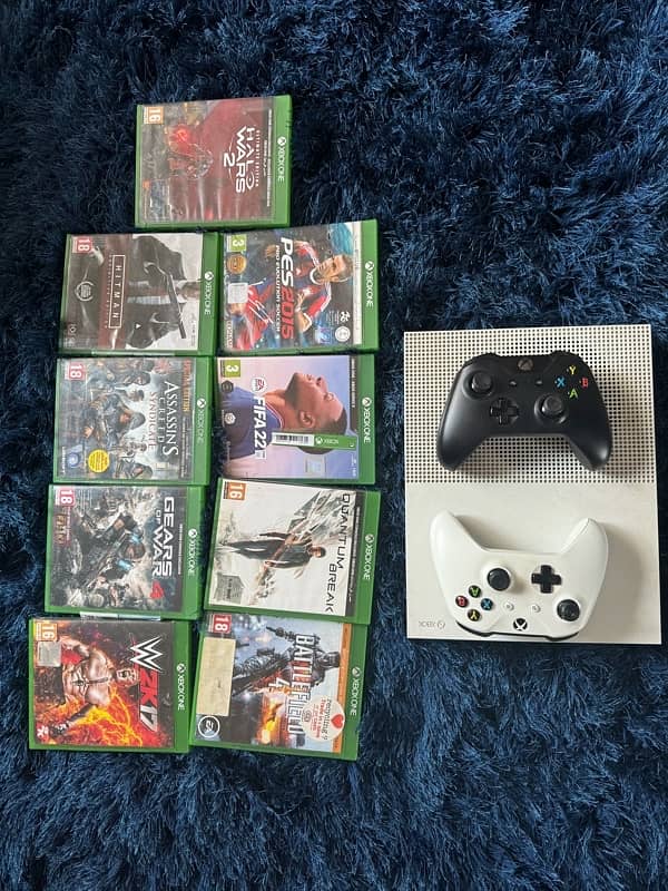 XBOX ONE “S” from Dubai with 2 controllers and 9 games 3