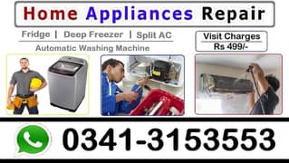 AC Service Fridge Repair AC Repair 1 ton 1.5 Automatic Washing Machine