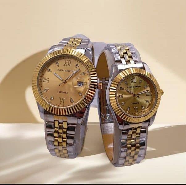 stainless steel couple watch 0