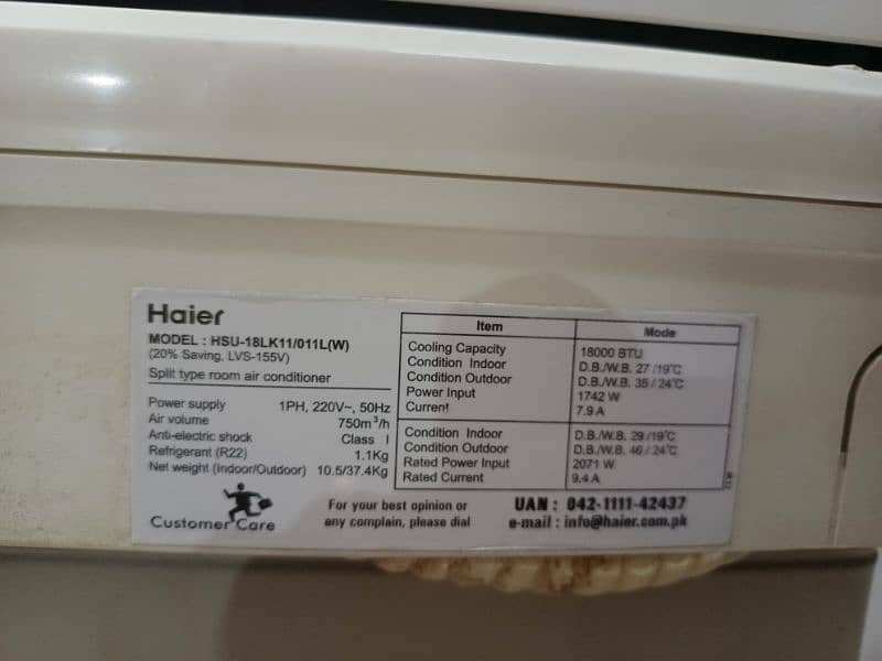 Haier AC 1.5 ton 3