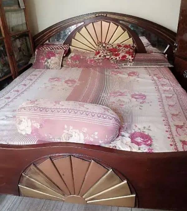 Bed with out mattress and side table 0