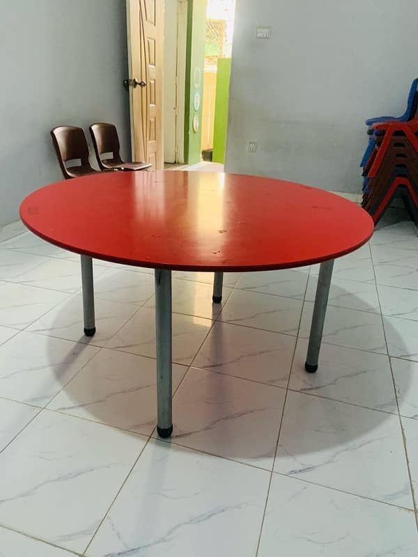 School Steel Wood Coated Tables – Red & Blue 5