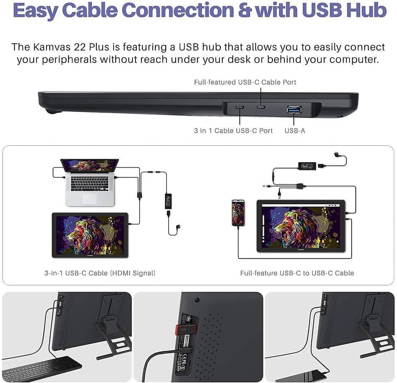 HUION Kamvas 22 Plus Graphics Monitor Pakistan - 140% sRGB 4