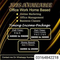 part time full time office work home base staff required urgent