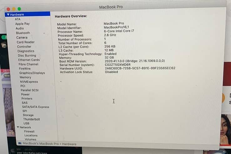 MacBook Pro 2019 i7.32GB+512 SSD 2